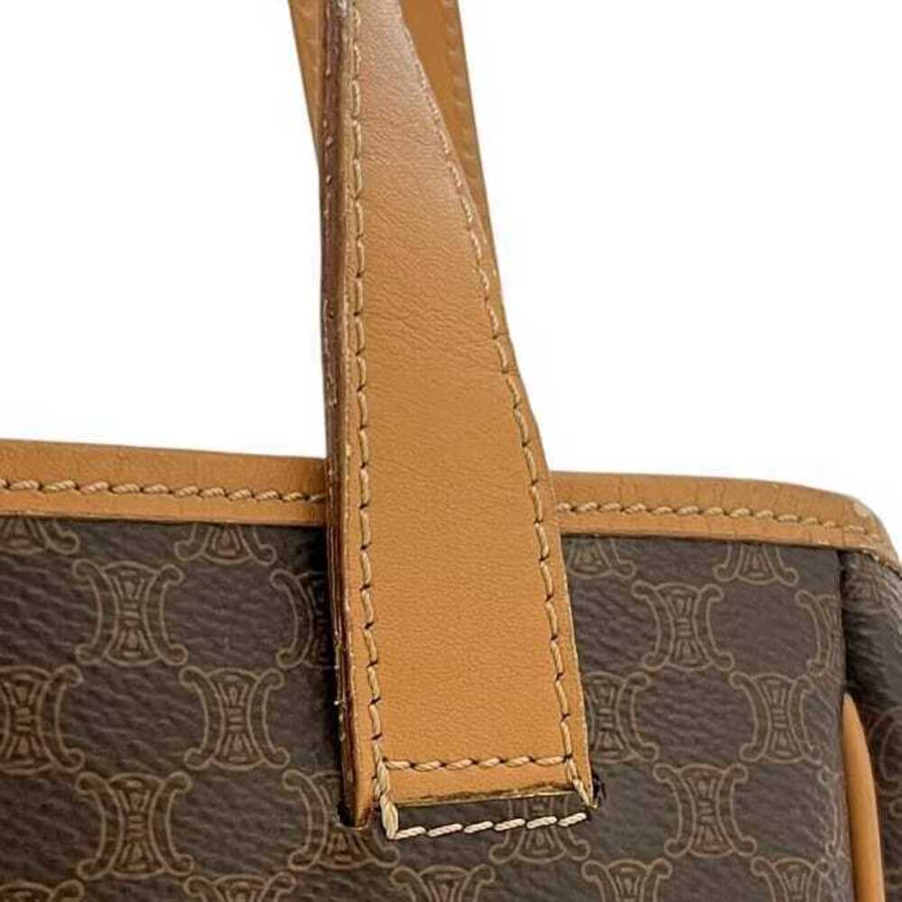 Celine Tote Bag Brown Beige Macadam Leather Shoulder Logo Business - Picture 7 of 9